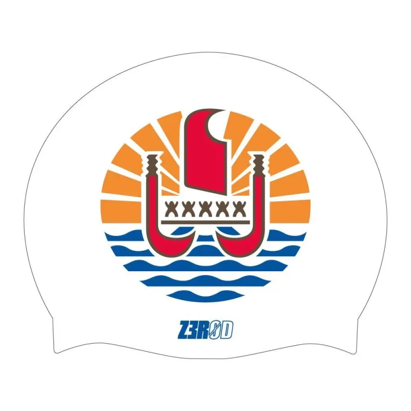 Image of Bathing cap Z3R0D Blason Polynesie Blanc Unisex TU