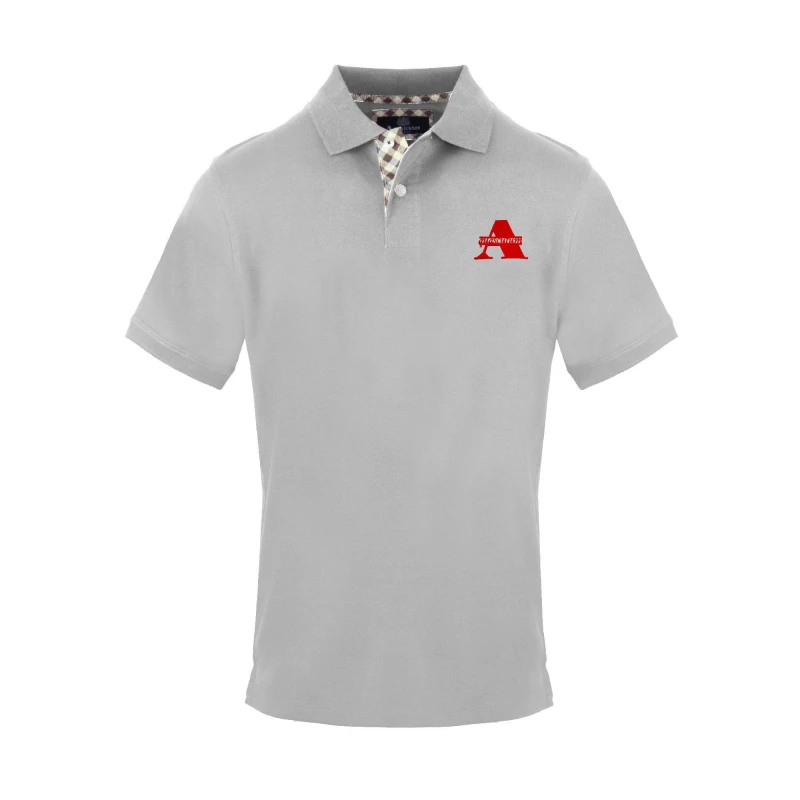 Image of Aquascutum Mens Polo Short Sleeve Polo Shirt Short Sleeve Polos Small Grey 54288002350