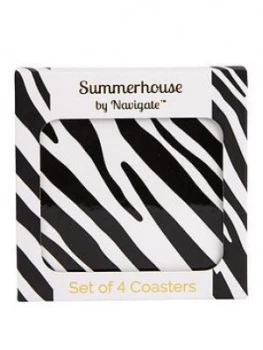 Image of Summerhouse By Navigate Madagascar Zebra Stripe Coasters ; Set Of 4