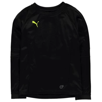 Image of Puma Training Crew Neck Jumper Junior Boys - Black/Yellow