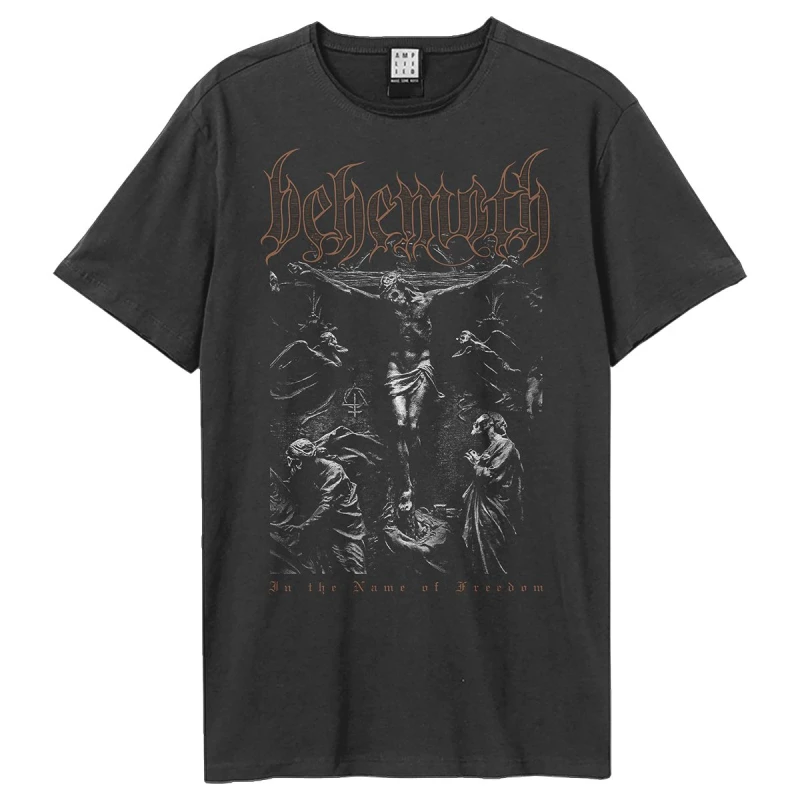 Image of Amplified Amplified Men In The Name Of Freedom Behemoth T-Shirt in Charcoal Size: 3X-Large Charcoal XXXL Male 5063703943963