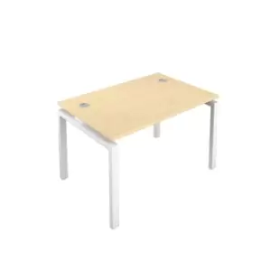 Image of Telescopic Sliding 1 Person Maple Bench with Cable Port - 1200 X 800 - White Frame