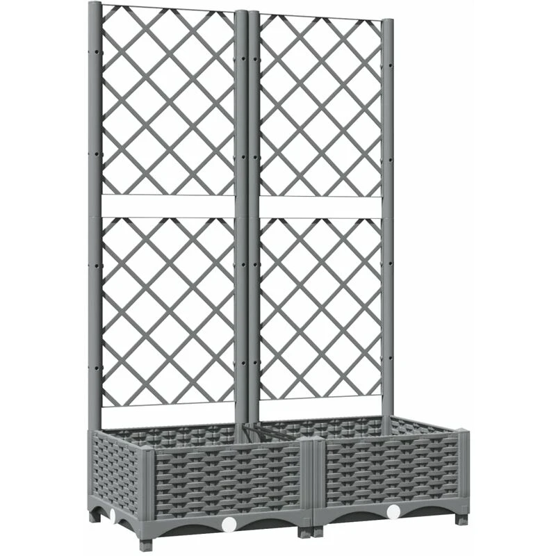 Image of VIDAXL Garden Planter with Trellis Light Grey 80x40x121.5cm pp Vidaxl 8720845671648