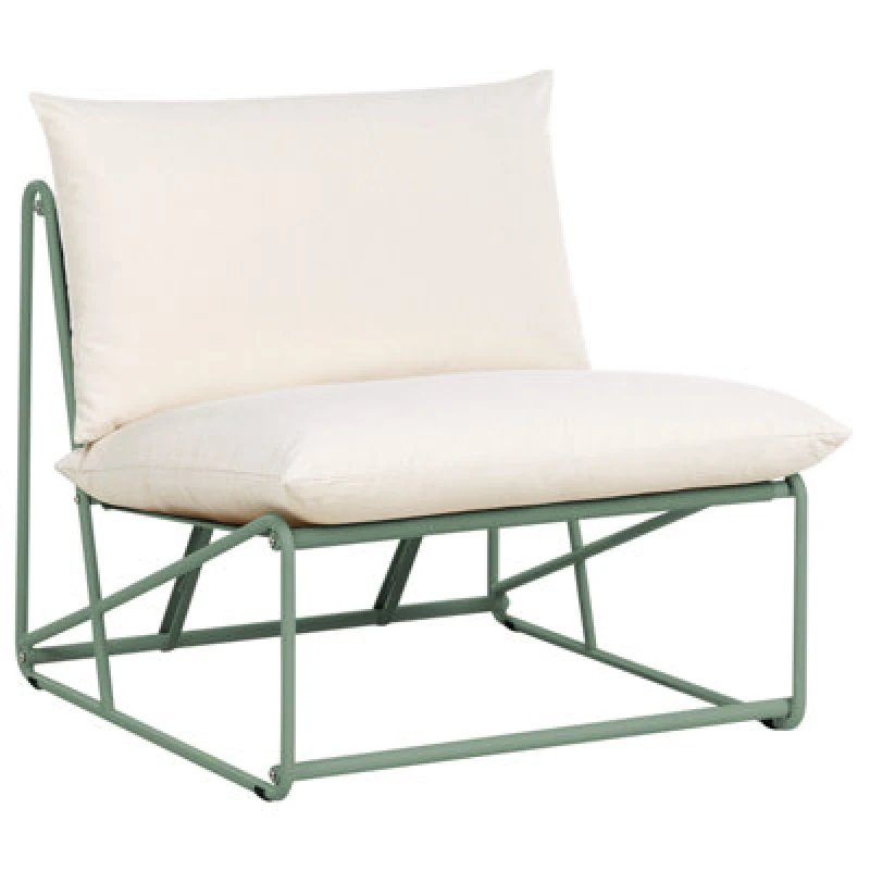 Image of Beliani Garden Chair With Cushion Pico Metal Green