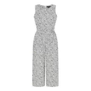 Image of Mela London White Animal Print Culotte Jumpsuit - White
