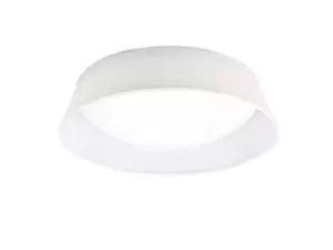 Image of Nordica Flush Ceiling, 3 Light E27, 45cm, White Acrylic with Ivory White Shade