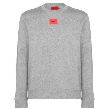 Image of Hugo Boss Duragol Red Patch Logo Sweatshirt Grey Size L Men