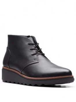 Image of Clarks Sharon Hop Wedge Boots - Black