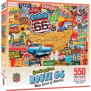 Image of Masterpieces Puzzle Greetings from Route 66 Puzzle 550 piece jigsaw puzzle