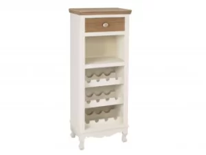 Image of LPD Juliette Cream and Oak 1 Drawer Wine Cabinet Assembled
