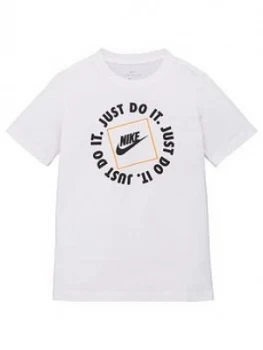Image of Nike Boys Nsw Jdi Box Logo T-Shirt - White