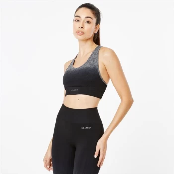 Image of USA Pro Seamless Ombre Sports Bra - Black/Grey