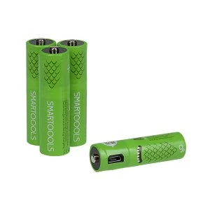 Image of UNI-COM USB Rechargeable AA Ni-MH Batteries 4 Pack inc Micro USB Cable 1000mAh