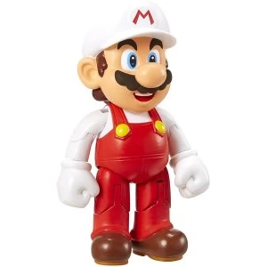 Image of Fire Mario With Fire Flower (Super Mario) World Of Nintendo 4" Action Figure