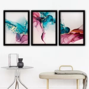 Image of 3SC156 Multicolor Decorative Framed Painting (3 Pieces)