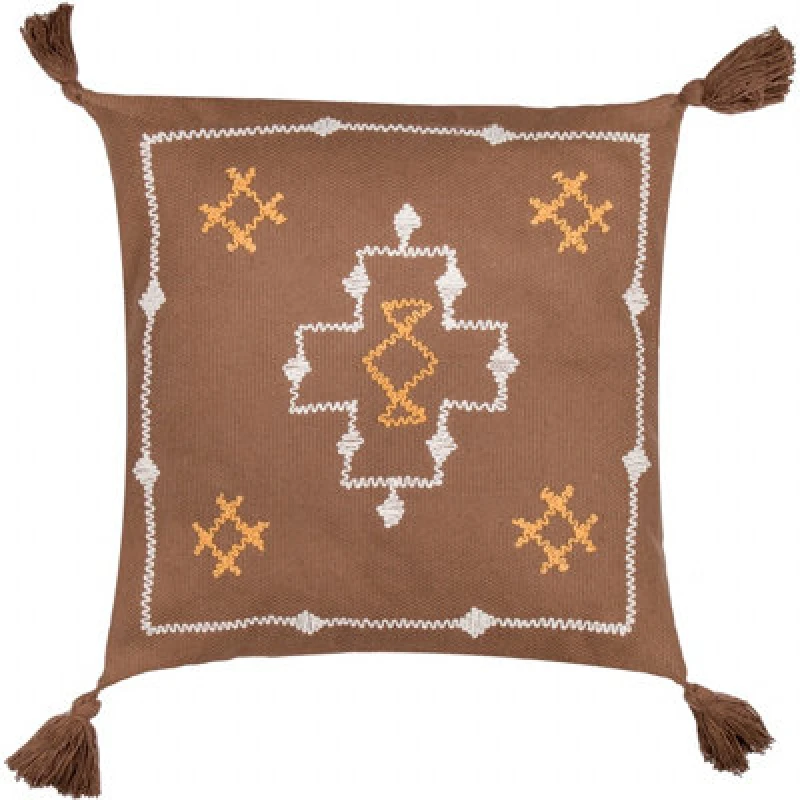 Image of Durdle Embroidered Cushion Cocoa, Cocoa / 45 x 45cm / Polyester Filled