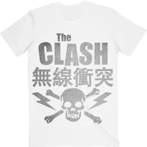 Image of The Clash - Skull & Crossbones Unisex Medium T-Shirt - White