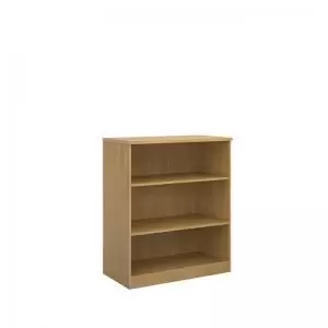 Image of Deluxe bookcase 1200mm high with 2 shelves - oak