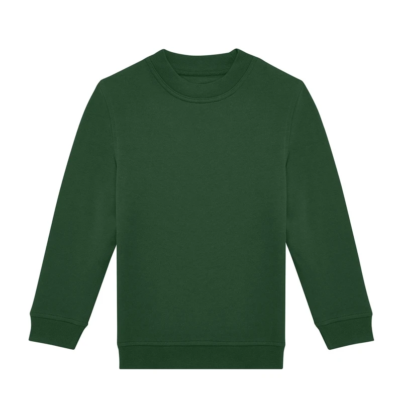 Image of B&C ID.332 Crew Neck Sweatshirt in Bottle Green Size: 12-13 Years Bottle Green Unisex 12-13 Years