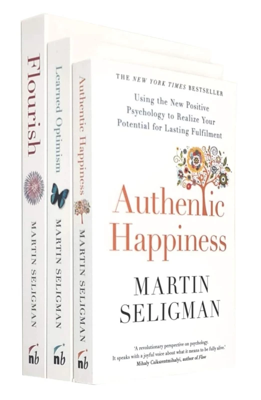 Image of Martin Seligman 3 Book Set Flourish Authentic Happiness Learned Optimism Paperback Martin Seligman Books