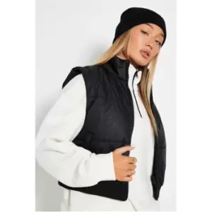 Image of I Saw It First Rib Hem Crop Gilet - Black