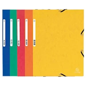 Image of Exacompta Elasticated 3 Flap Folders A4, 355gsm, Assorted, 5 Packs of 25