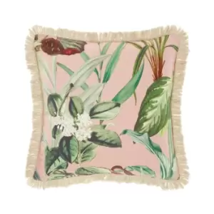 Image of Wonderplant Exotic Botanical Cushion White/Green, White/Green / 48 x 48cm / Polyester Filled