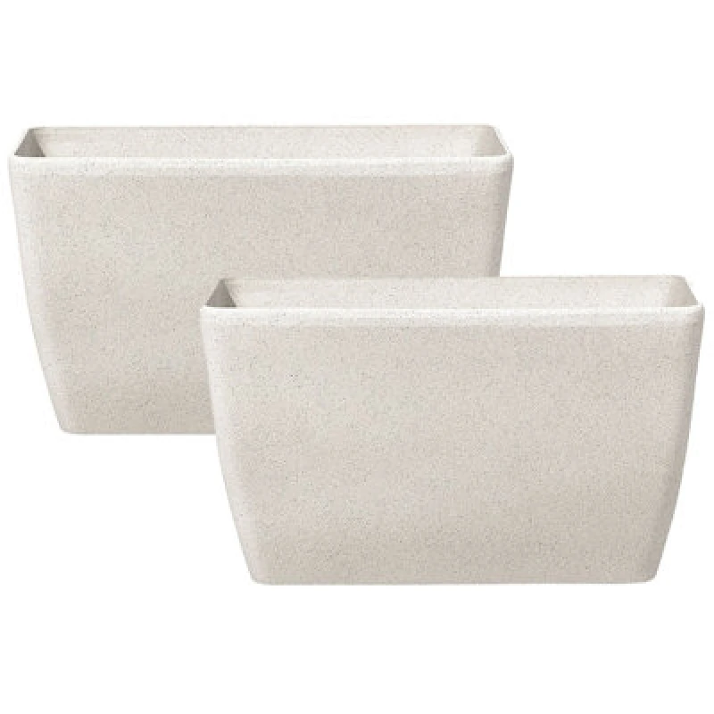 Image of Beliani Set Of 2 Plant Pots Baris 74cm Beige