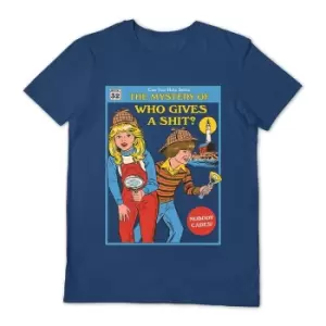 Image of Steven Rhodes Unisex Adult Who Gives A Shit T-Shirt (S) (Navy)