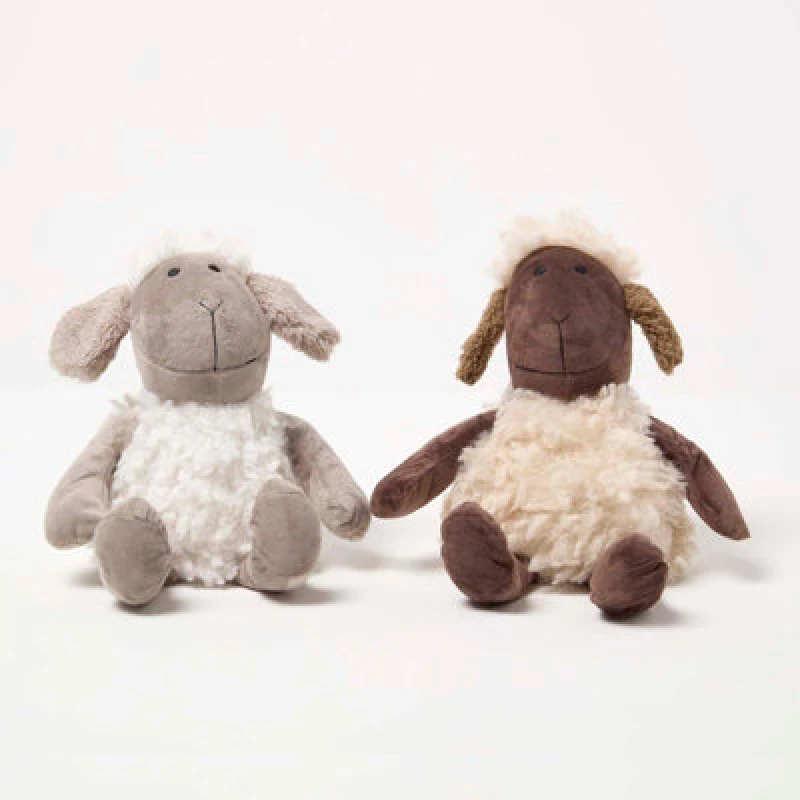 Image of Homescapes Sheep Doorstop - Set Of 2 - Animal Door Stops