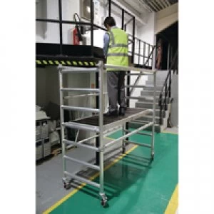 Image of Slingsby Folding Scaffold 1780x740mm 3 Handrail Platform Silver 383445