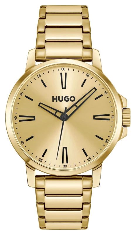 Image of HUGO 1530420 #SMOOTH (41mm) Gold Dial / Gold PVD Stainless Watch