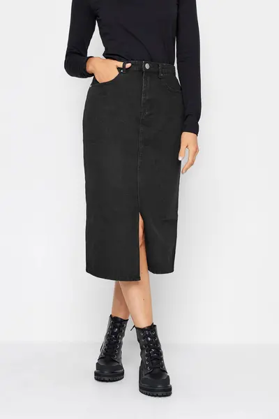Image of Long Tall Sally Tall Denim Skirt Black