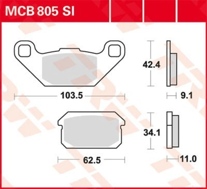 Image of TRW MCB805SI Brake pad set Brake Pad Set,disc brake (402)
