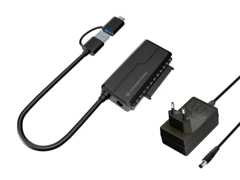 Image of Conceptronic ABBY21B USB 3.0 SATA Adapter with Power Adapter. 2.5&quot