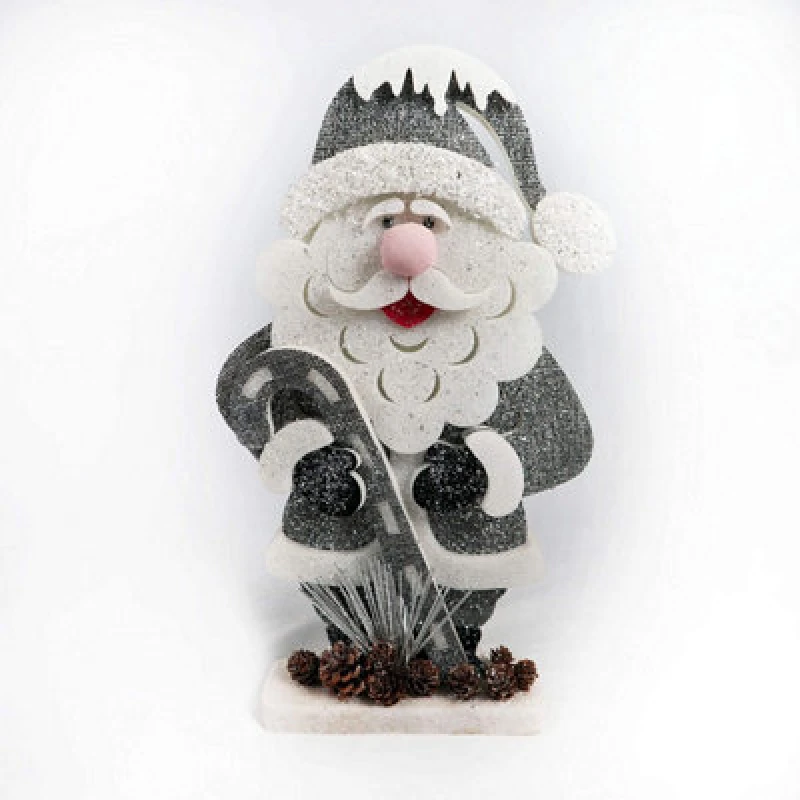 Image of Shatchi 52cm Santa Christmas Tabletop Figures Window Holiday Home Xmas Glitter Foam Showpiece Decorations Silver