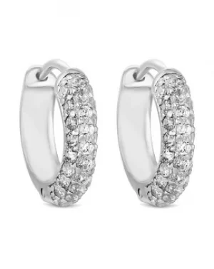 Image of Simply Silver Encrusted Hoop Earring