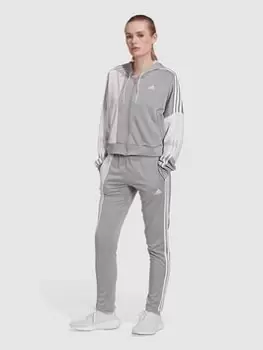 Image of adidas Bold Block Tracksuit, Medium Grey Heather Size M Women