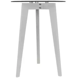 Image of Techstyle Luna Pack Of Two Retro Solid Wood Tripod Leg And Round Glass End / Side Table White / Clear