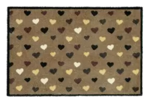 Image of Recylon Multi Heart Design Heavy Duty Mat, 120Cm X 67Cm