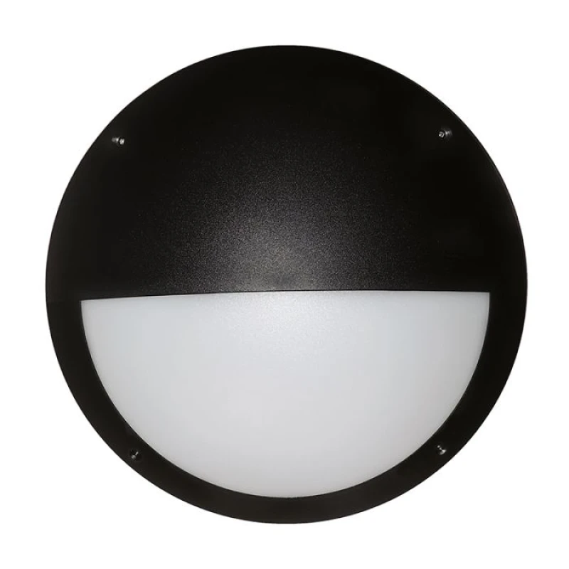 Image of Eterna 12W Eyelid Diffuser LED Amenity Ceiling/Wall Light + MW Sensor - Black SHEYEMWBK