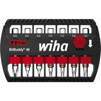 Image of 8 Piece Phillips Pozidriv Torx Ty Bit Set Bitbuddy 49mm - Wiha