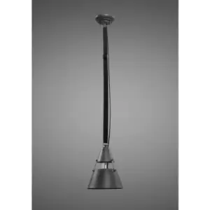 Image of Ceiling light Industrial 1 Bulb 40W E27 oxidized metal, Black Belt