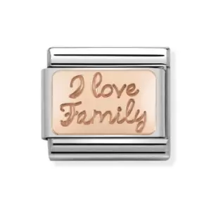 Image of Nomination Classic Rose Gold "I love family Charm