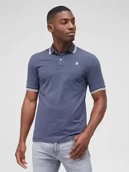 Image of G-Star RAW Dunda Tipped Polo Shirt - Blue Size L, Men