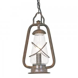 Image of 1 Light Outdoor Ceiling Chain Lantern Old Bronze IP44, E14