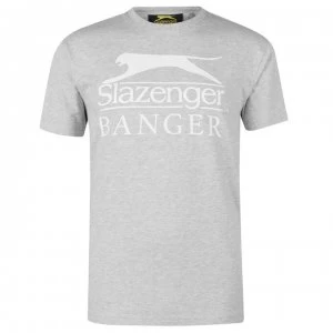 Image of Slazenger Banger Logo T Shirt - Grey Marl