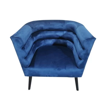Image of Stanford Home Home Velvet Armchair - Square Navy