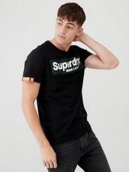 Image of Superdry Camo International Infill T-Shirt - Black, Size XL, Men