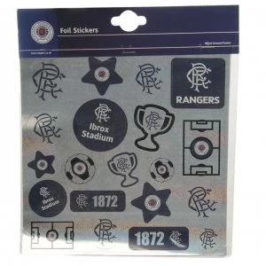 Image of Team Football Foil Print Stickers - Rangers
